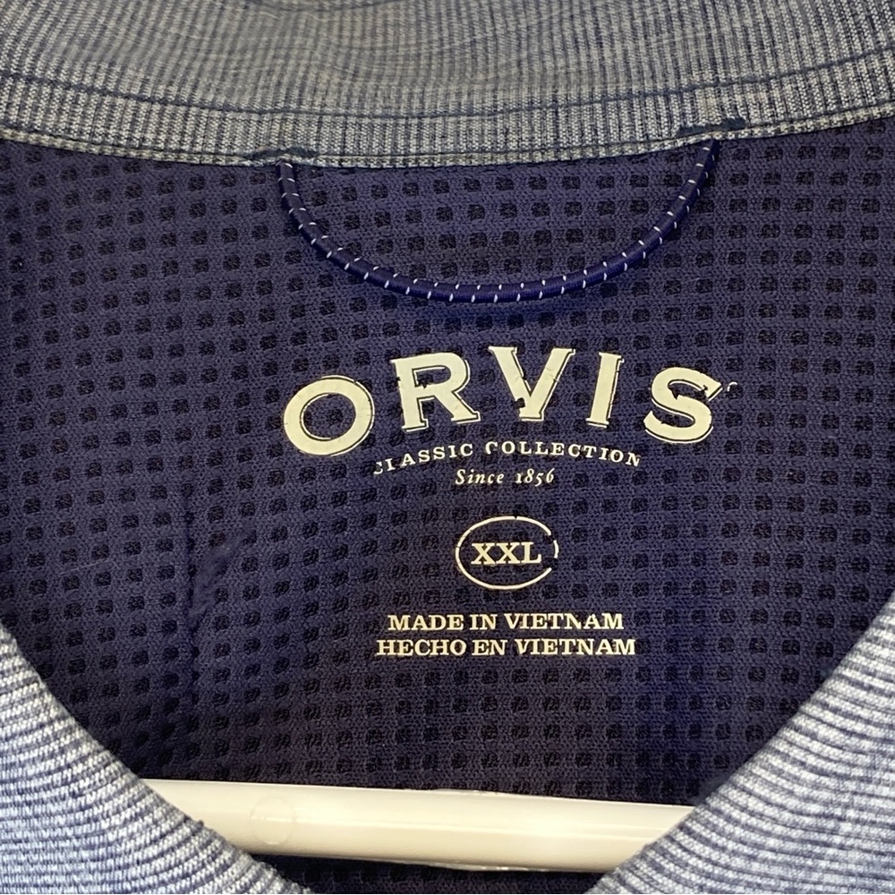 Orvis Classic Performance Men's XXL Fishing Shirt Blue Short Sleeve Button Up - Picture 4 of 16